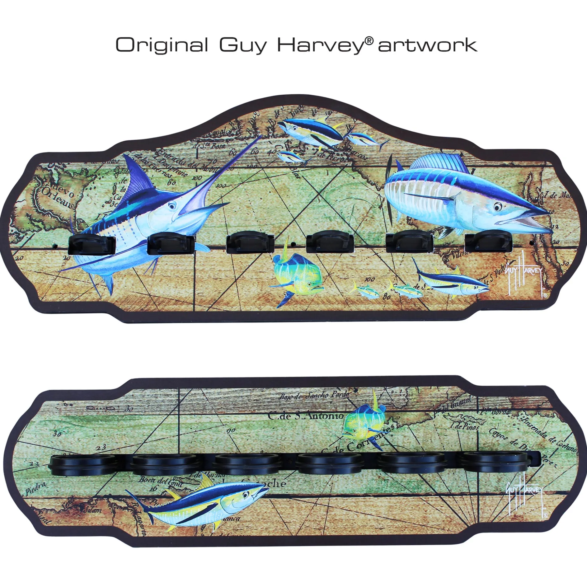 Ancient Map 6 Rod Wall Rack