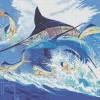 Blue Commocean Mosaic Mural - Large