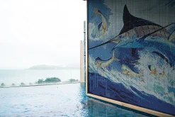 Blue Commocean Mosaic Mural - Large