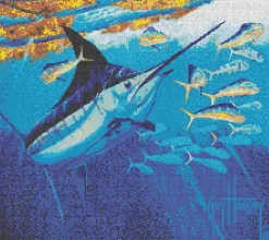 Blue Escape Mosaic Mural - Large