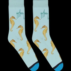 Blue Seahorse Socks