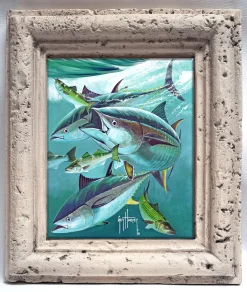 "Bluefin Tuna on Striped Bass" Tile Art