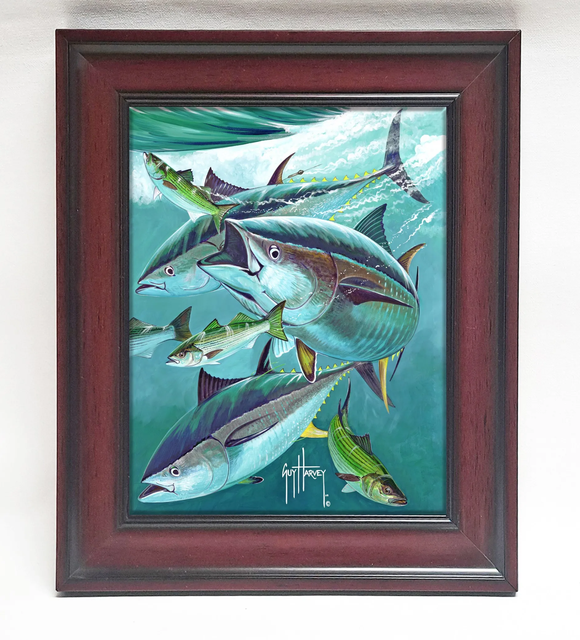 "Bluefin Tuna on Striped Bass" Tile Art