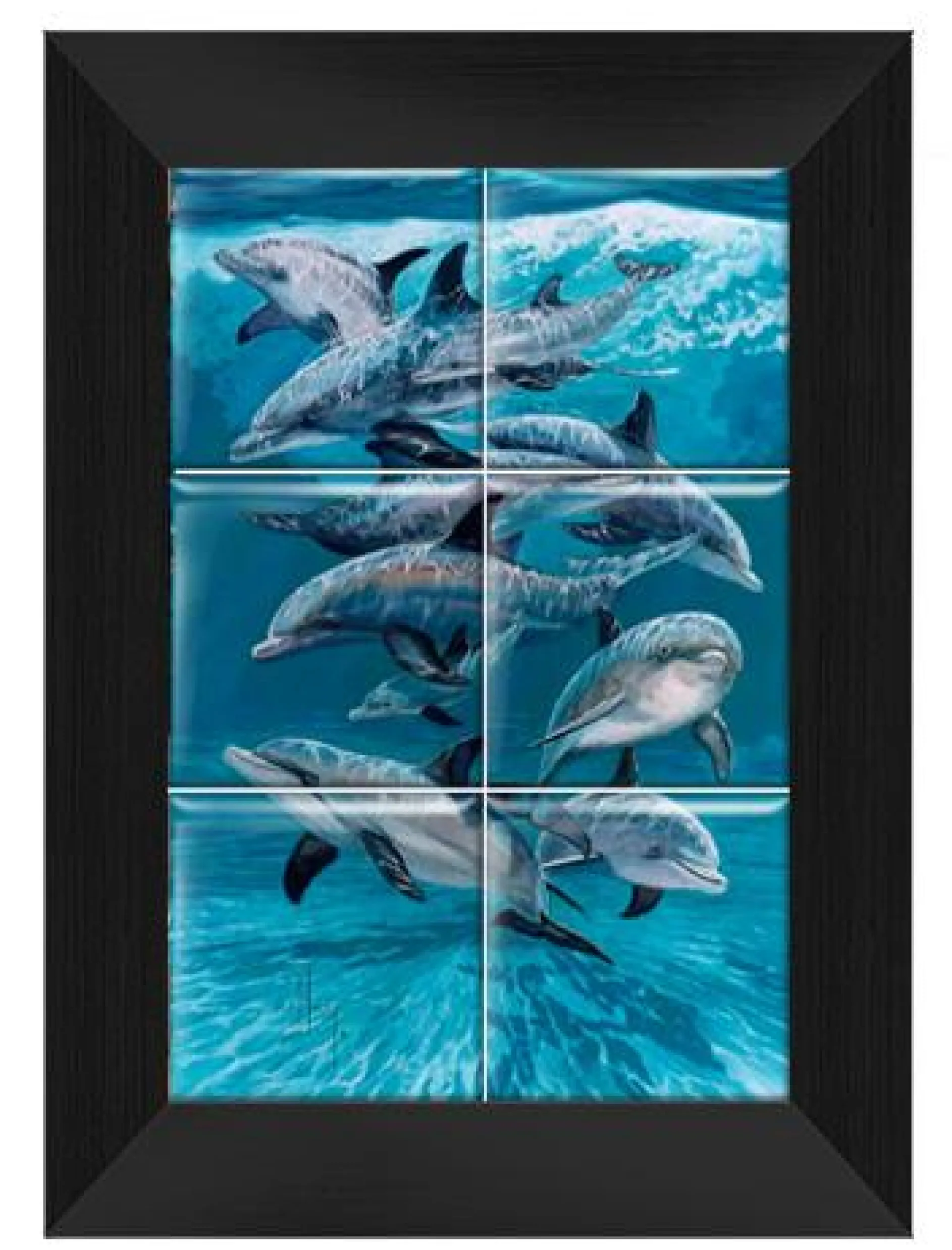 "Bottlenose Dolphins" Tile Art