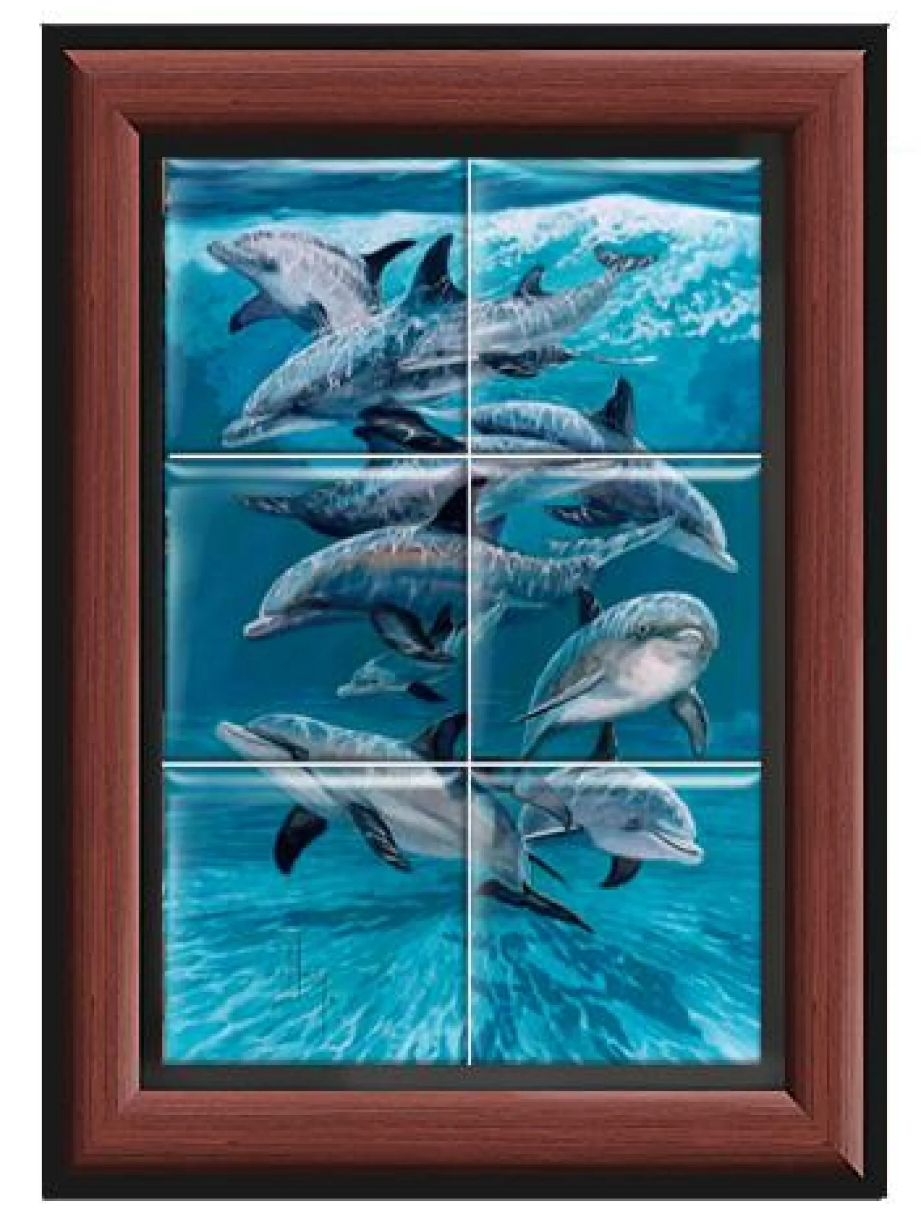 "Bottlenose Dolphins" Tile Art