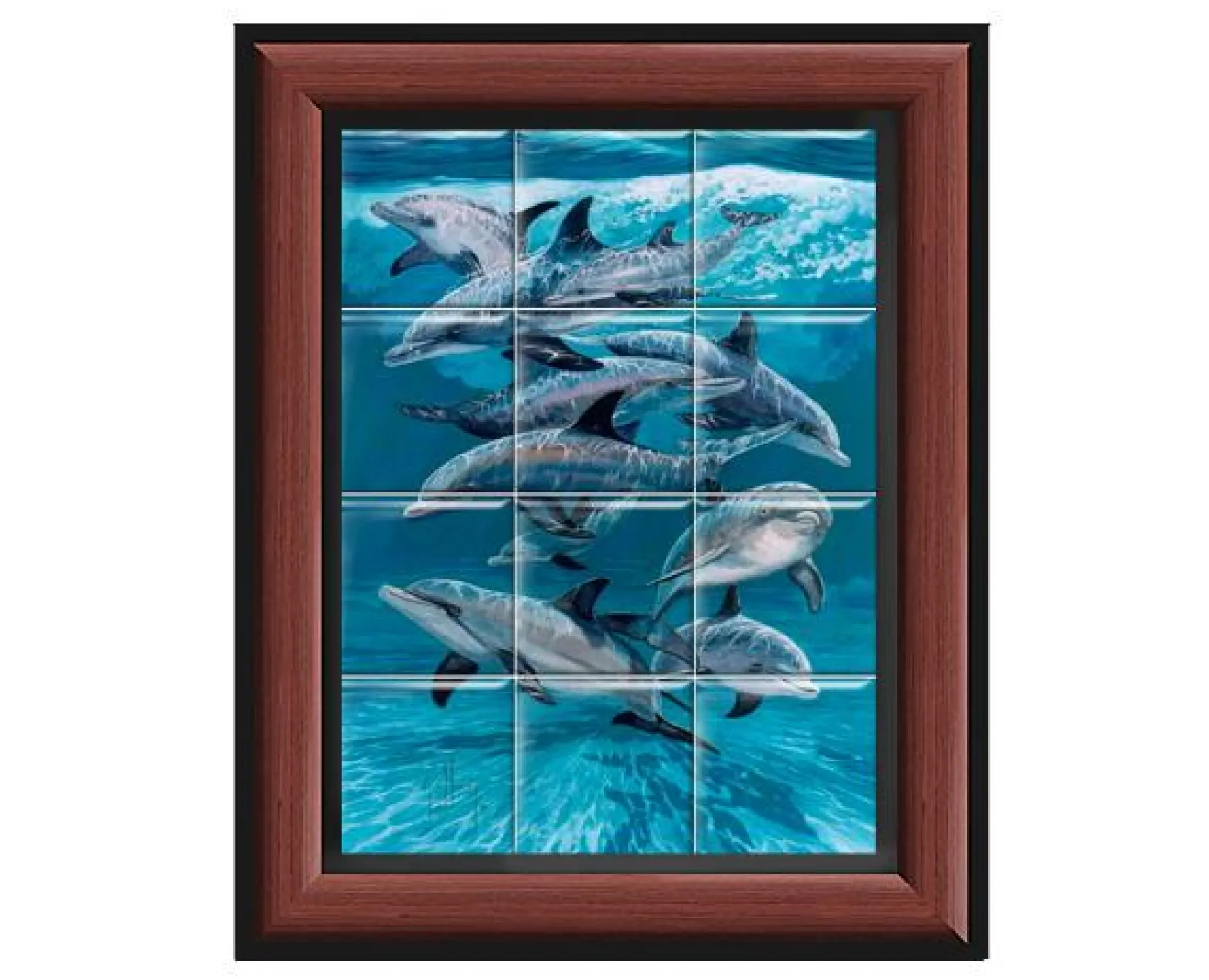 "Bottlenose Dolphins" Tile Art