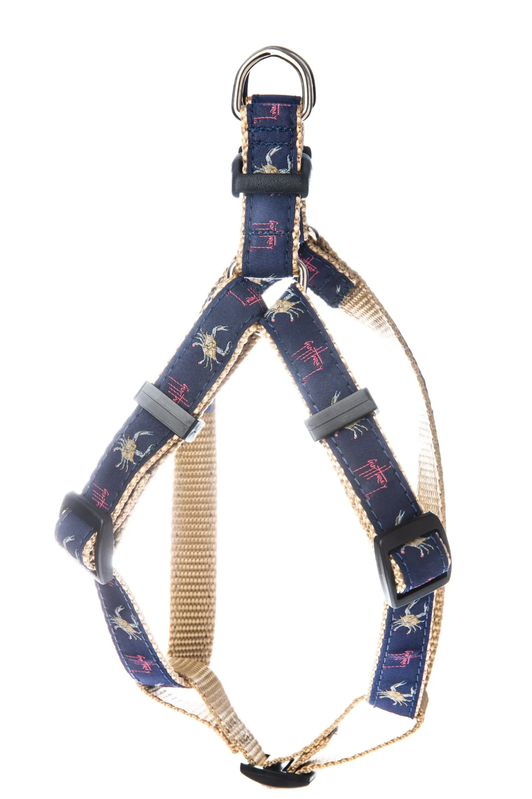 Crab on Navy Dog Harness