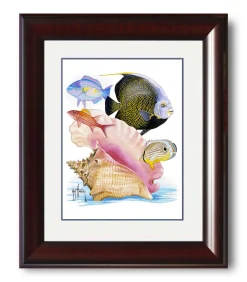 "French Angel and Conch" Mini Print