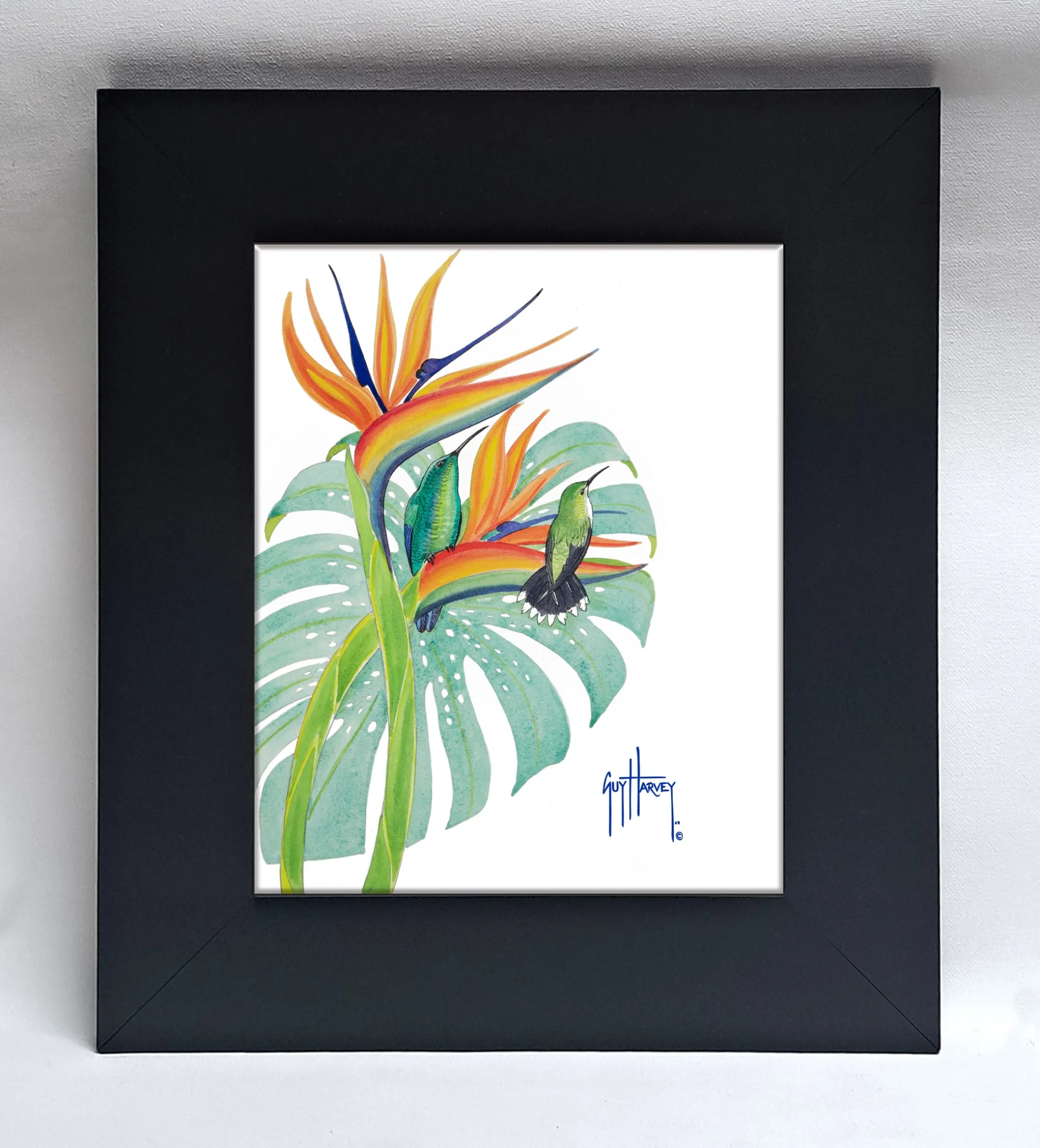 "Green Mango Hummingbird" Tile Art