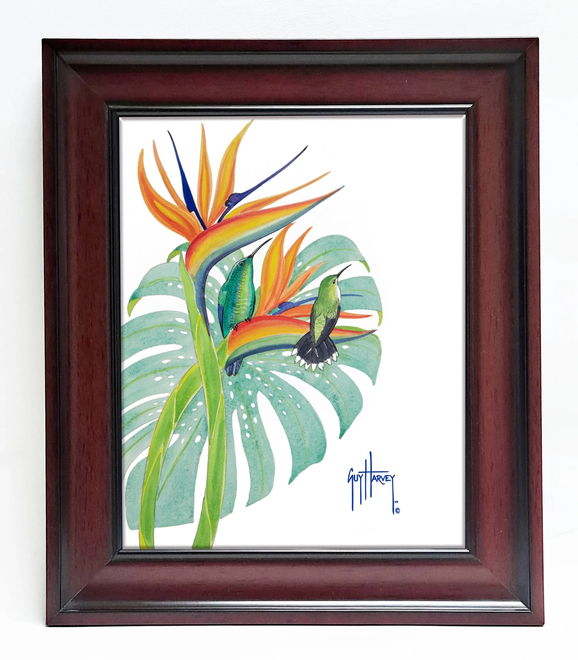 "Green Mango Hummingbird" Tile Art