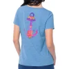 Ladies Anchored Relaxed V-Neck Top