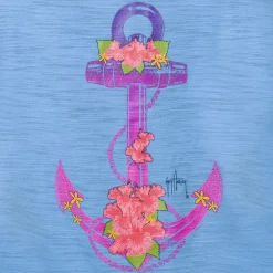 Ladies Anchored Relaxed V-Neck Top