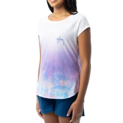 Ladies Beach Side Short Sleeve Poly/Rayon Slub Top