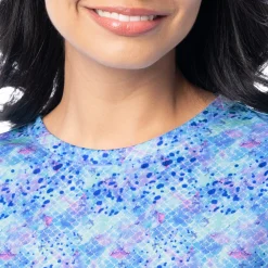 Ladies Blue Scales Long Sleeve Sun Protection Top