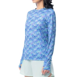 Ladies Blue Scales Long Sleeve Sun Protection Top