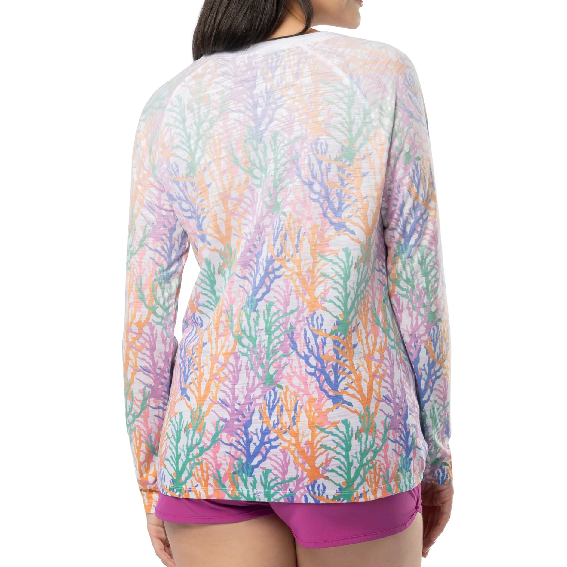 Ladies Coral Sky Long Sleeve Raglan Slub Shirt