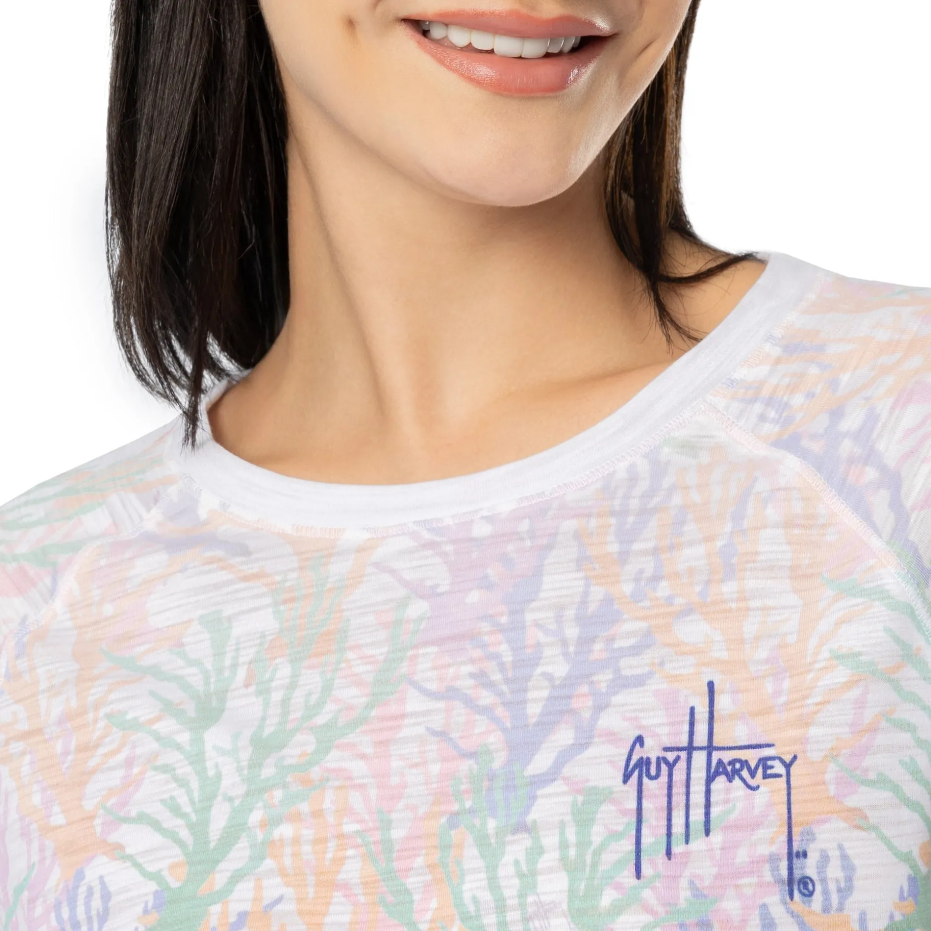 Ladies Coral Sky Long Sleeve Raglan Slub Shirt