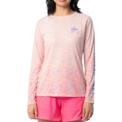 Ladies Dolphin Marble Long Sleeve Raglan Slub Shirt
