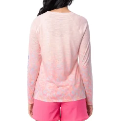 Ladies Dolphin Marble Long Sleeve Raglan Slub Shirt