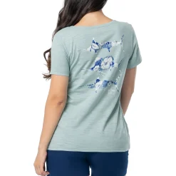 Ladies Floral Bill Relaxed V-Neck Top