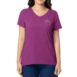 Ladies Floral Watercolor Relaxed V-Neck Top