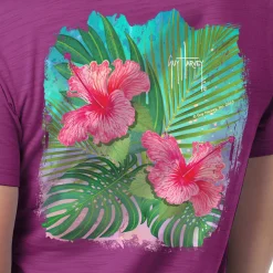 Ladies Floral Watercolor Relaxed V-Neck Top