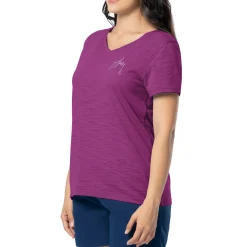 Ladies Floral Watercolor Relaxed V-Neck Top