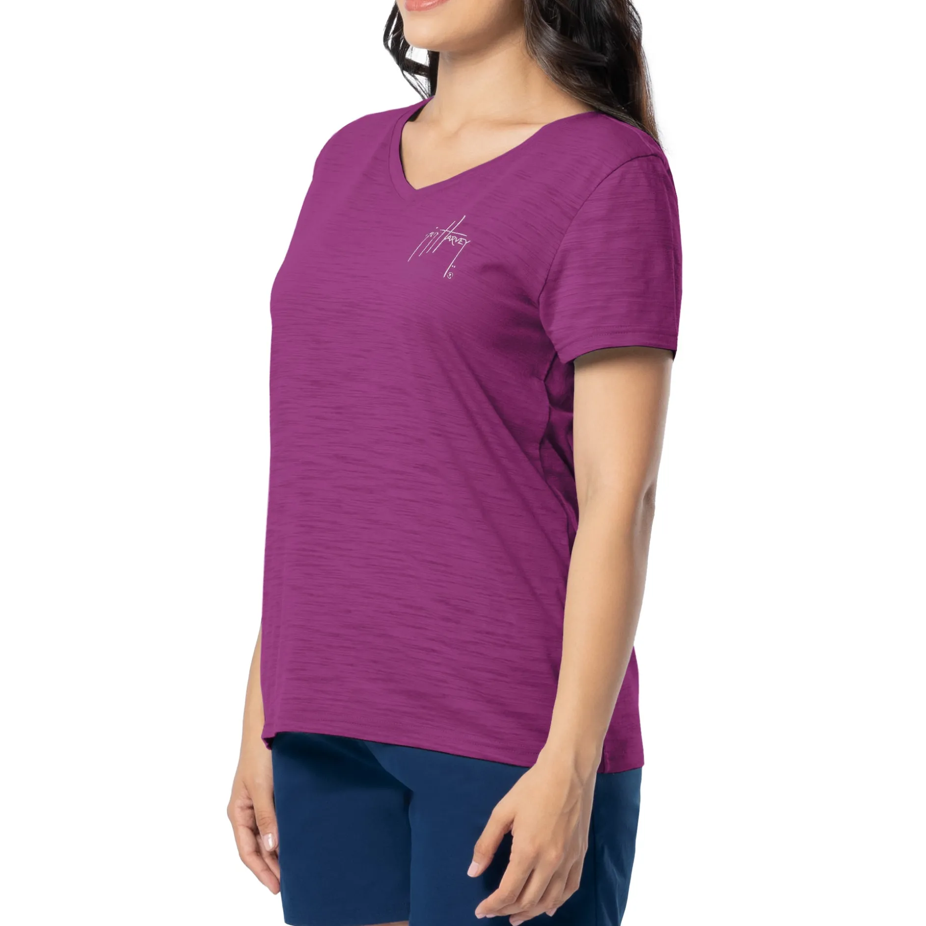 Ladies Floral Watercolor Relaxed V-Neck Top