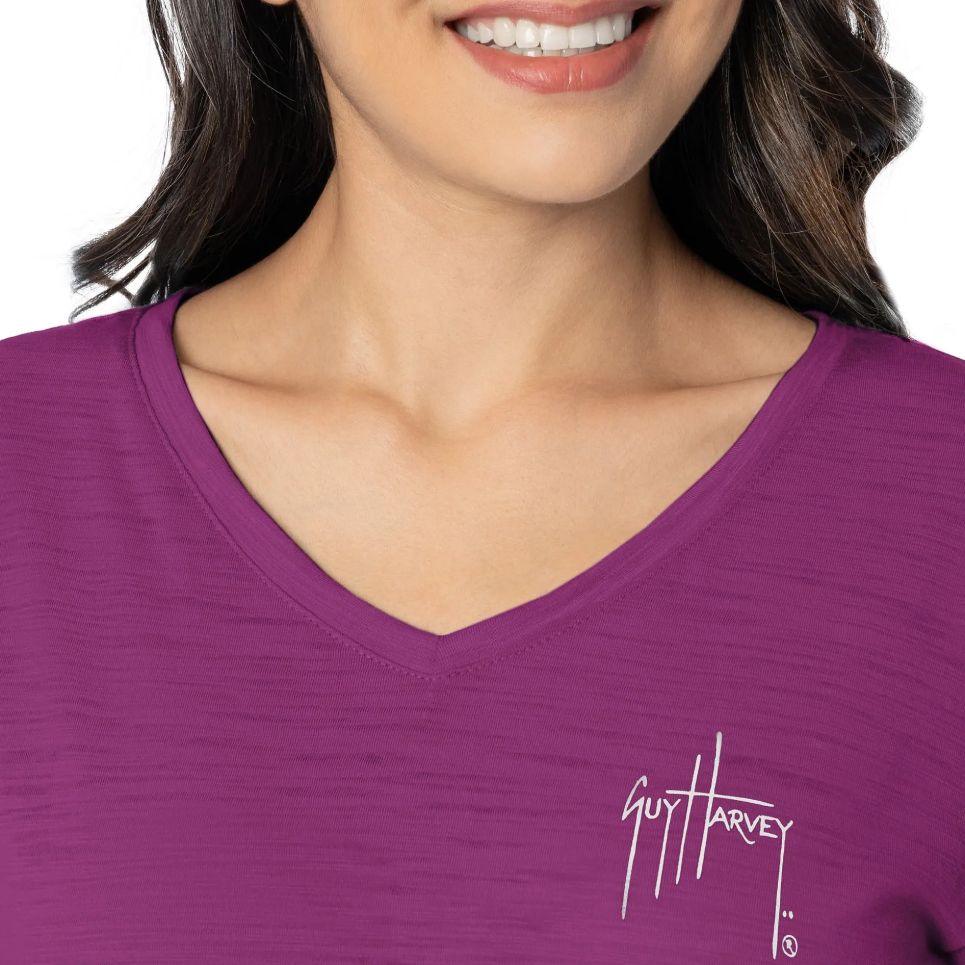 Ladies Floral Watercolor Relaxed V-Neck Top