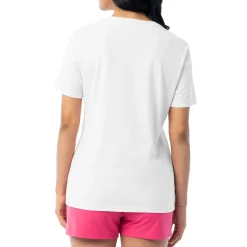 Ladies Flower Floral Short Sleeve Crew Neck T-Shirt