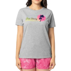 Ladies Grey Horizon Short Sleeve Crew Neck T-Shirt