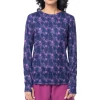 Ladies Hibiscus Outline Long Sleeve Sun Protection Shirt