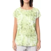 Ladies Hibiscus Tonal Short Sleeve Poly/Rayon Slub Top