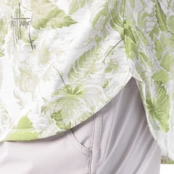 Ladies Hibiscus Tonal Short Sleeve Poly/Rayon Slub Top