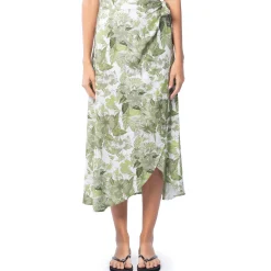 Ladies Hibiscus Tonal Wrap Skirt