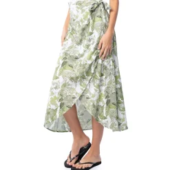 Ladies Hibiscus Tonal Wrap Skirt