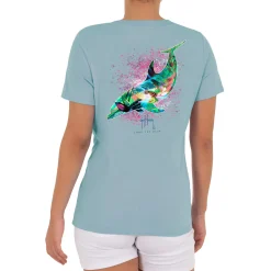Ladies LTB Dolphin Short Sleeve V-Neck T-Shirt