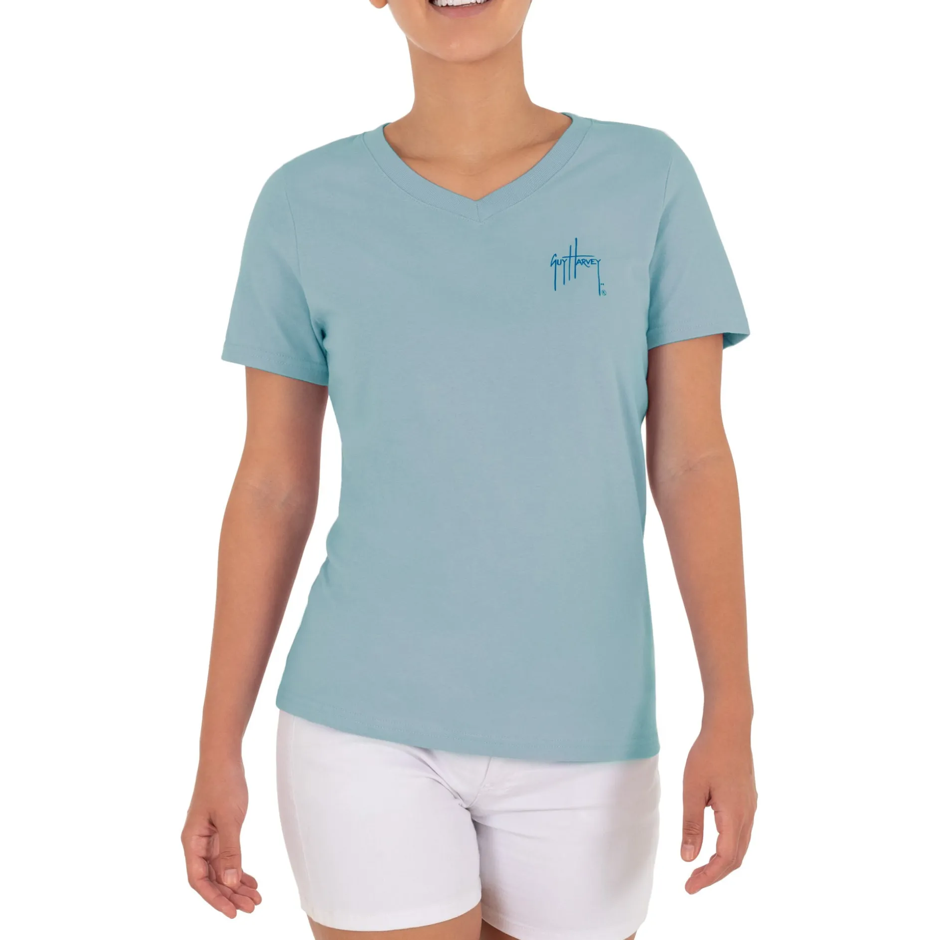 Ladies LTB Dolphin Short Sleeve V-Neck T-Shirt