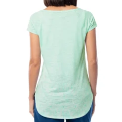 Ladies Marble Turtles Short Sleeve Poly/Rayon Slub Top
