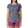 Ladies Modern Coral Short Sleeve Poly/Rayon Slub Top