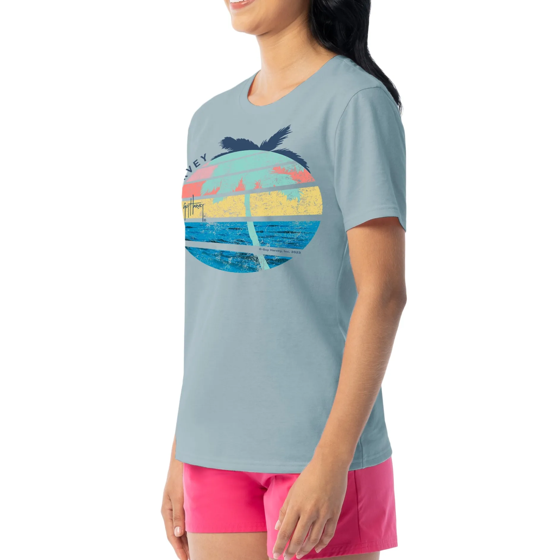 Ladies Palm and Sun Short Sleeve Crew Neck T-Shirt