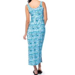 Ladies Palm Stripe Maxi Dress