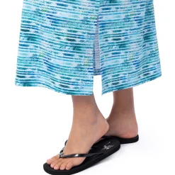 Ladies Palm Stripe Maxi Dress