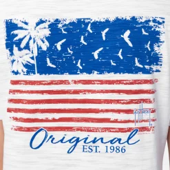 Ladies Palm Tree Flag Relaxed V-Neck Top