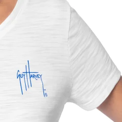 Ladies Palm Tree Flag Relaxed V-Neck Top
