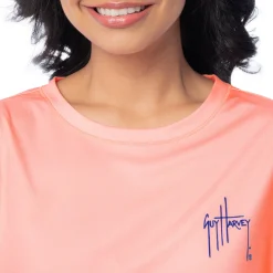 Ladies Peach Solid Long Sleeve Sun Protection Shirt