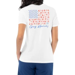 Ladies Sea Flag Short Sleeve V-Neck T-Shirt