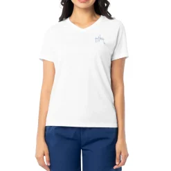 Ladies Sea Flag Short Sleeve V-Neck T-Shirt
