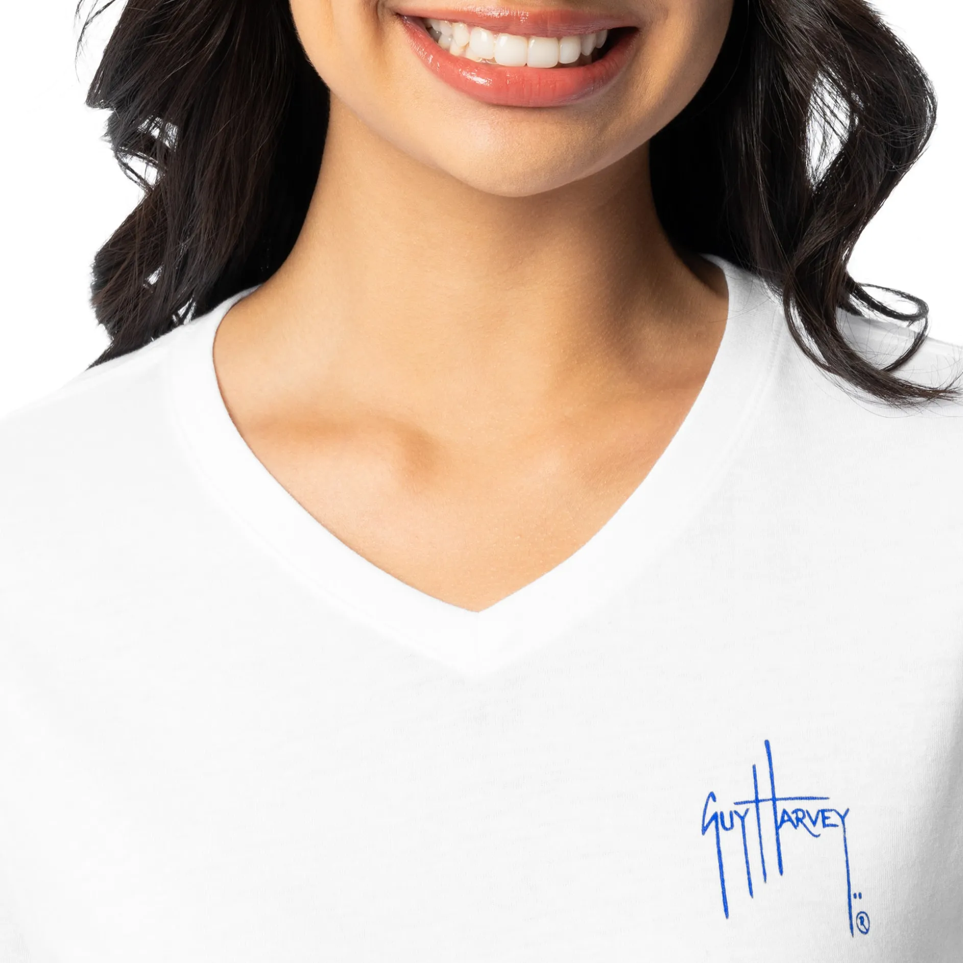 Ladies Sea Flag Short Sleeve V-Neck T-Shirt