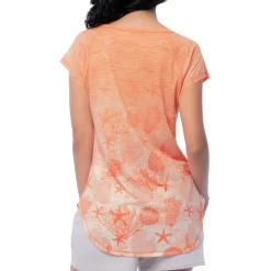 Ladies Seashell Toille Short Sleeve Poly/Rayon Slub Top
